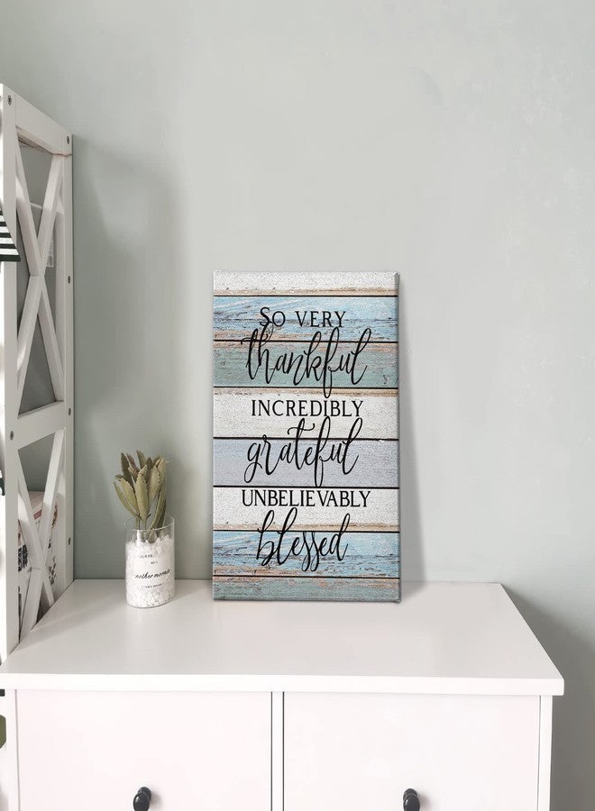 PHAMTE So Very Thankful Incredibly Grateful Unbelievably Blessed Inspirational Quotes Wall Art,Home Thankful Print Framed Canvas Painting Artwork Home Bathroom Kitchen Room Office Decor（11x14 Inch） - Image 4