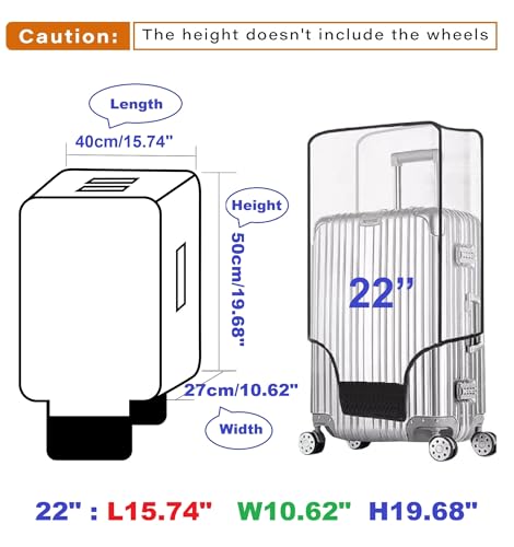 FABULWAY Clear PVC Suitcase Cover Protectors Transparent Luggage Covers Waterproof Wheeled Suitcase Dust Cover Dustproof Travel Luggage Sleeve Protector 22 - Image 3