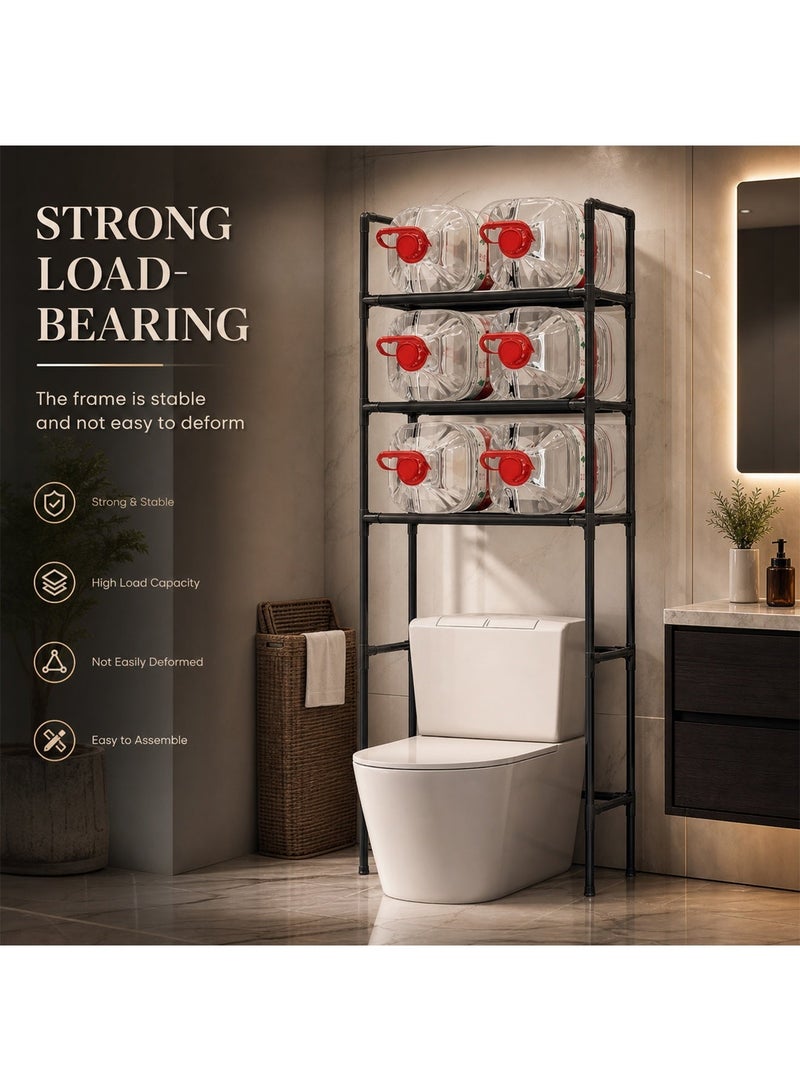 Taimi Bathroom Organizer Over The Toilet Storage 3-Tier Bathroom Shelves Over Toilet Shelf Above Toilet Storage Rack Freestanding Bathroom Space Saver with Adjustable Shelves and Baskets Black - Image 3