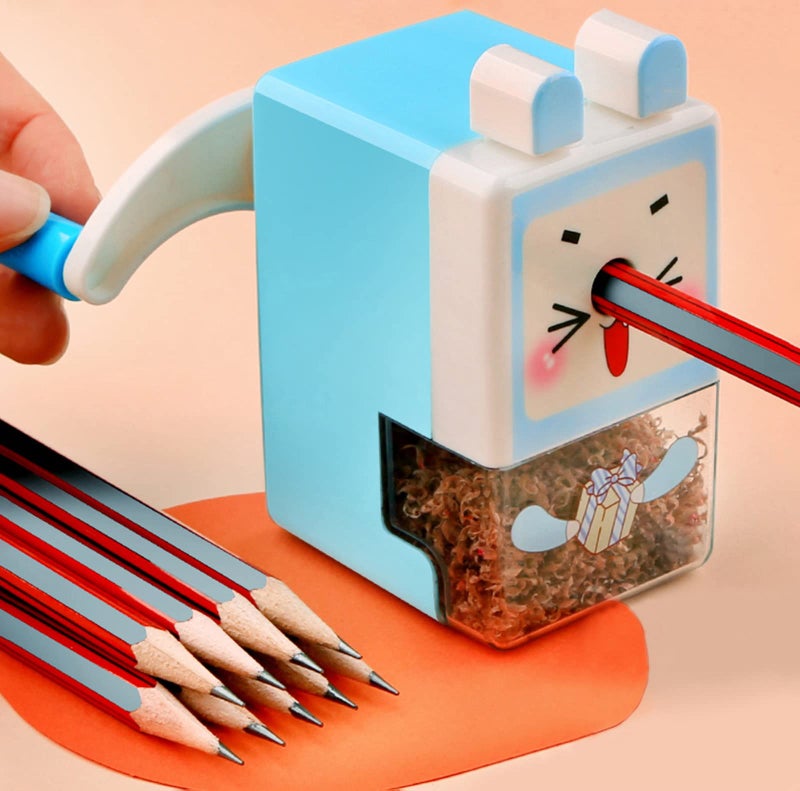 Wolpin 1 Pc Sharpener for Pencil Long Point Metal Sharpener for Kids Tabletop Cartoon - Image 1