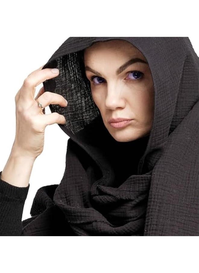 Generic - Women Men Fashion Medieval Cape Shawl Scarf Multifunctional Linen Cotton Scarf Hooded Cowl Vintage Goth Costume - Image 1