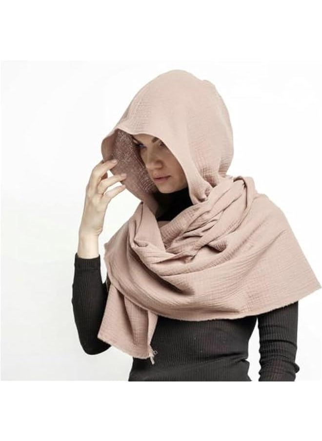 Generic - Women Men Fashion Medieval Cape Shawl Scarf Multifunctional Linen Cotton Scarf Hooded Cowl Vintage Goth Costume - Image 1