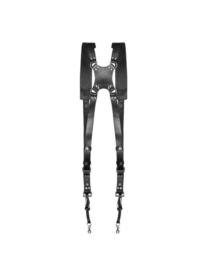 Generic Top Layer Cowhide Camera Shoulder Strap Outdoor Quick Camera Photography Equipment SLR Camera Strap Photography Double Shoulder Strap-Color:Genuine Leather Shoulders-black - Image 3