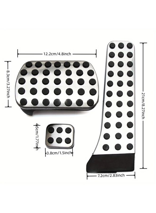 Anti Slip Car Pedal Cover Set Stainless Steel Style AT - Image 3