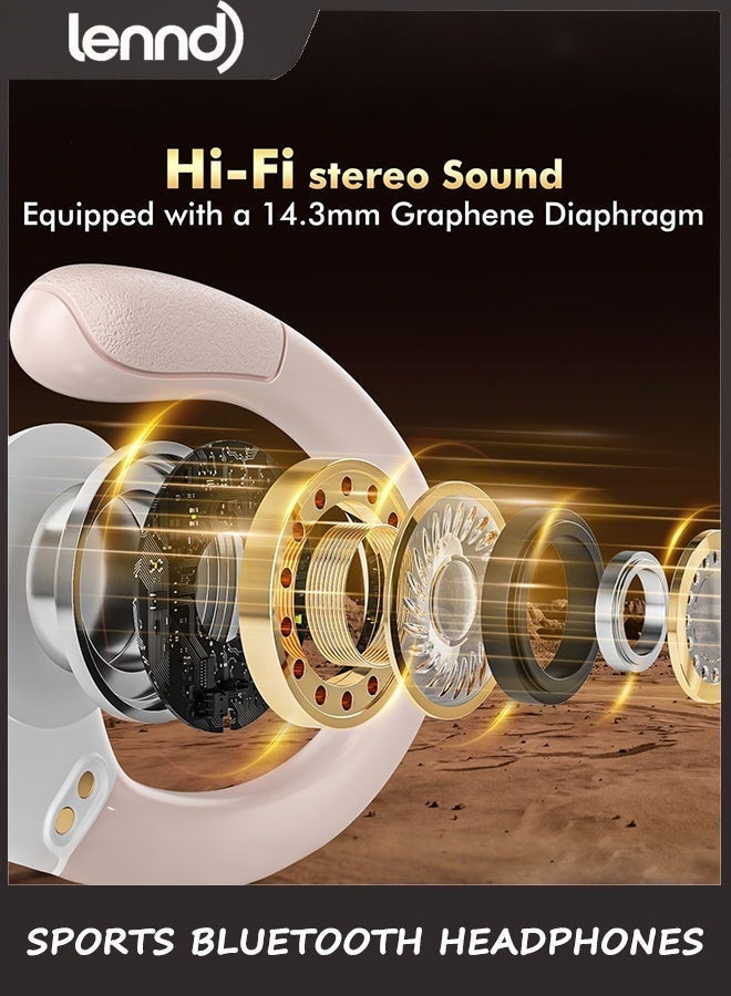 LENND Open Ear Earbuds Wireless Earbuds, Sports Bluetooth Headphones, 80Hrs Playtime Ear Buds with LED Power Display, Noise Canceling Headset, IPX7 Waterproof Earphones for Workout/Running - Image 3