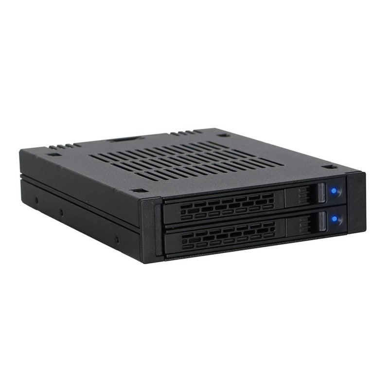 ICY DOCK 2 Bay 2.5 SAS/SATA HDD/SSD Mobile Rack for External 3.5â€ Bay | ExpressCage MB742SP-B - Image 1