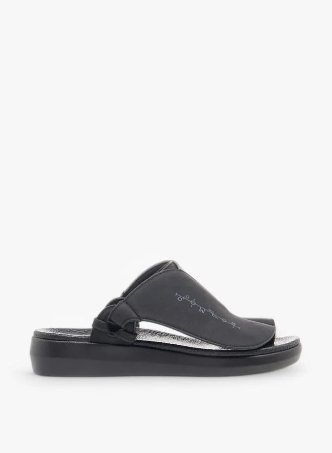 Al Waha Boys Embroidered Slip-On Arabic Sandals with Toe Loop Detail
