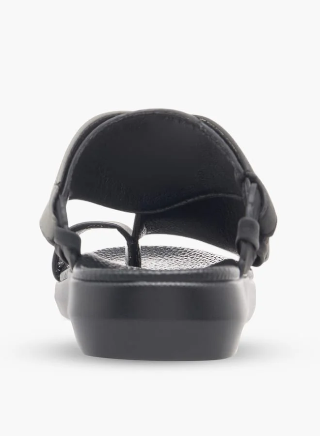 Al Waha Boys Embroidered Slip-On Arabic Sandals with Toe Loop Detail