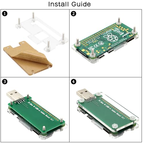 Geekworm USB Dongle Board for Raspberry Pi Zero/Zero W/Zero 2/Zero 2W, USB Expansion with Transparent Acrylic Case Kit - Image 5