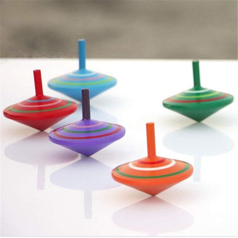 GoodPlay Gyroscope, 3 Pcs/Set Handmade Painted Wood Spinning Tops, Educational Kindergarten Toys - Image 3