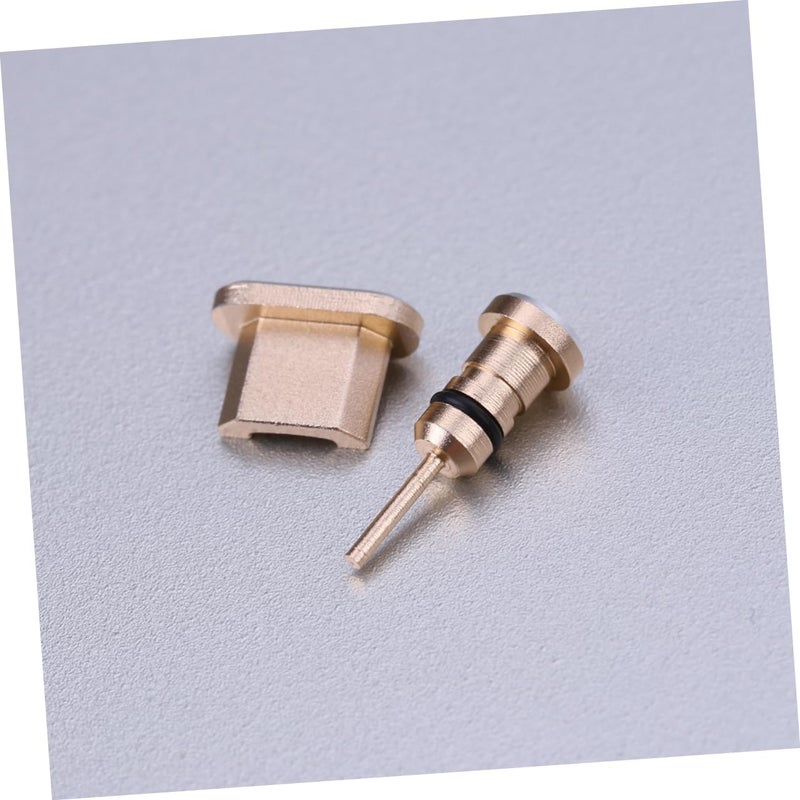 DOITOOL 2pcs Earphone Jack Micro USB Dust-Filtering Plug Set Gold Easy to Install Compatible with Samsung Edge Honor Protects Against Liquid and Dirt - Image 2
