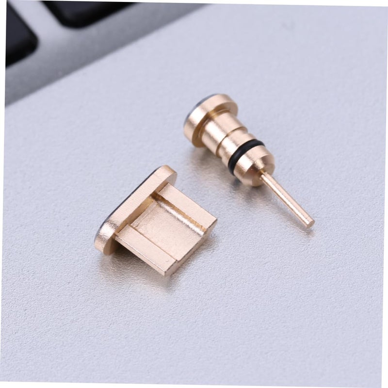 DOITOOL 2pcs Earphone Jack Micro USB Dust-Filtering Plug Set Gold Easy to Install Compatible with Samsung Edge Honor Protects Against Liquid and Dirt - Image 4