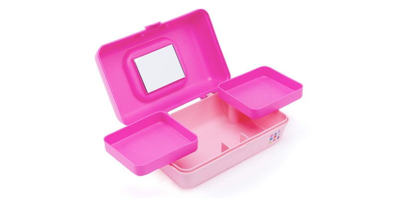 Caboodles Pretty In Petite - Forever Fun Makeup Organizer Compact Carrying Cosmetic Case, Pink Over Rose, 1 count - Image 2