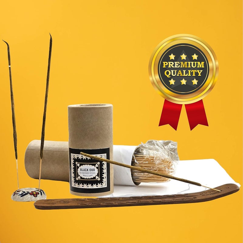 HumbleGoods Humble Goods Oudh Agarbatti 350 GMS 125 Incense Sticks Free Oud Agarbatti Incense Stand Worth 150 Rupees with Luxury Premium Oud Agarbatti Pure Orignal Oud Attar Incense  - Image 3