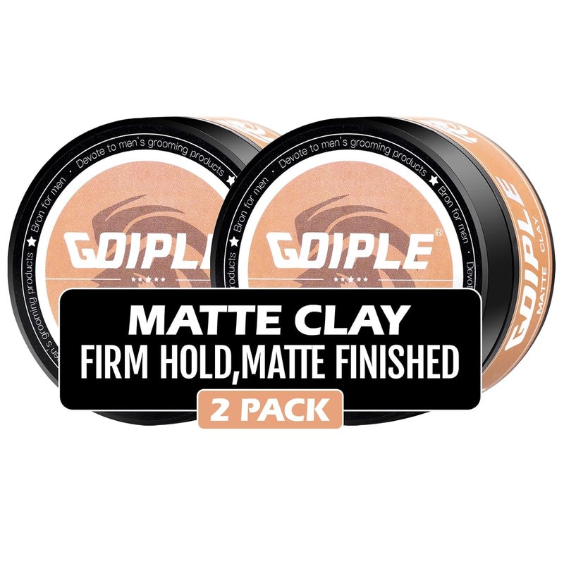 Goiple Hair Styling Clay for Men Firm Hold  Matte Finish Hair Clay Hair Paste Water Based Matte Texture Pomade Mens Hair Products  Hair Paste Clay Pomade Ideal for All Mens Hair Types 35oz 2PCS