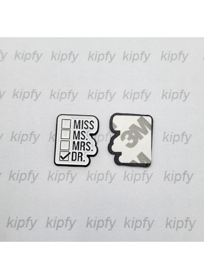 3M Dr. Checked Checkbox Metal Sticker for iPhone, Black and White, Adhesive, Doctor Theme - Image 2