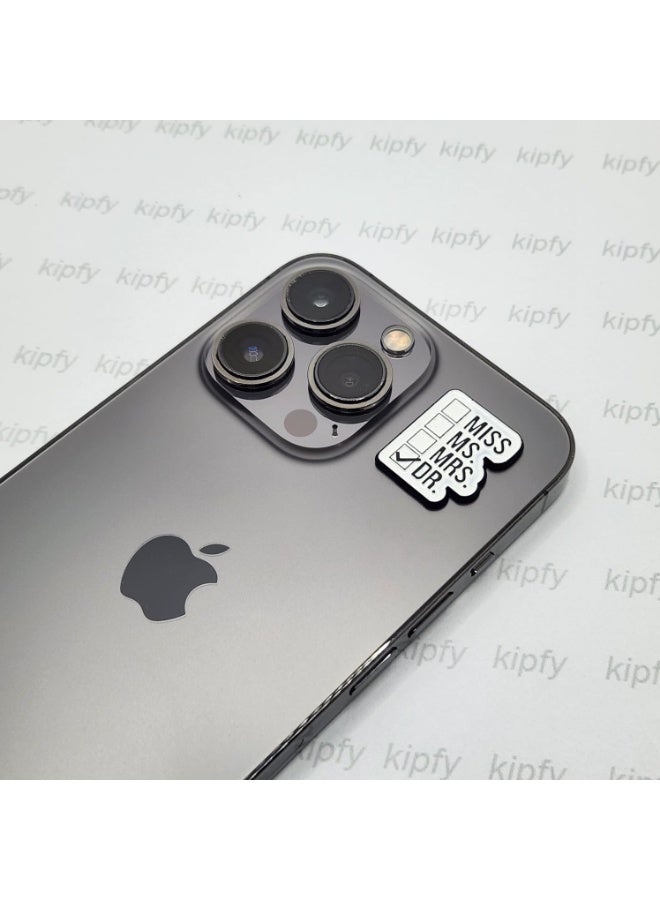 3M Dr. Checked Checkbox Metal Sticker for iPhone, Black and White, Adhesive, Doctor Theme - Image 3