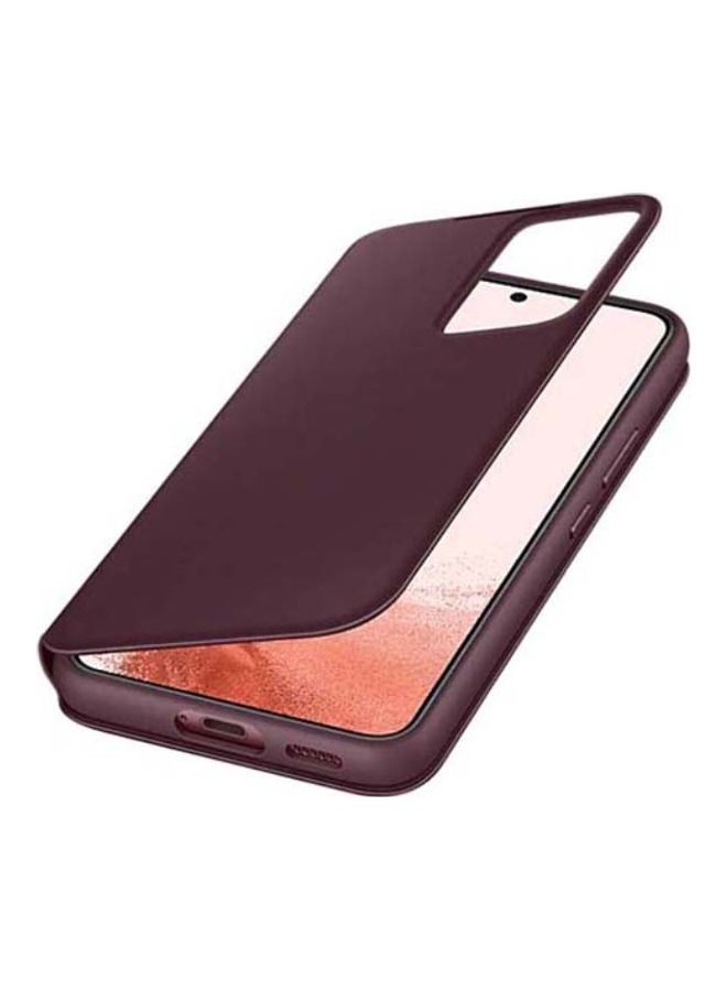NIBEMINENT Smart View Cover For Samsung Galaxy S22 Burgundy - Image 4