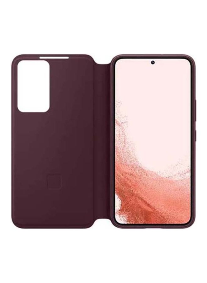 NIBEMINENT Smart View Cover For Samsung Galaxy S22 Burgundy - Image 3