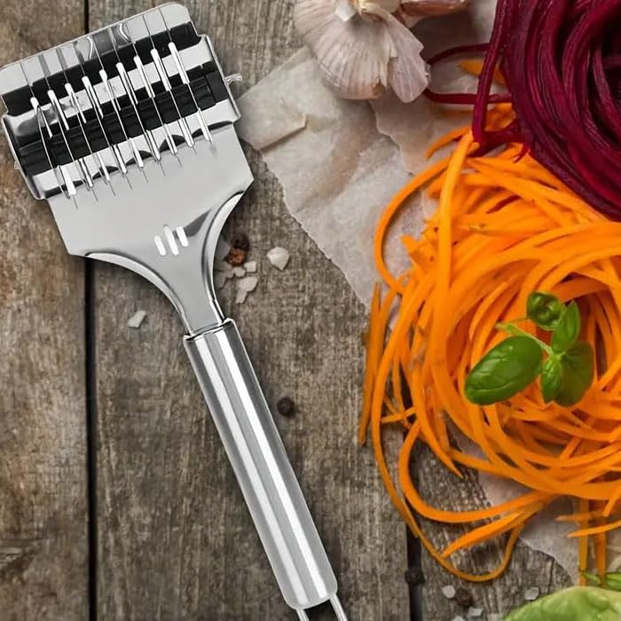 faas 1pc Manual Stainless Steel Noodle Roller Cutter, Spaghetti Maker Noodle Lattice Roller Lattice Dough Cutter Mincer for Homemade Pasta, Ravioli, Lasagna & Baking - Image 3