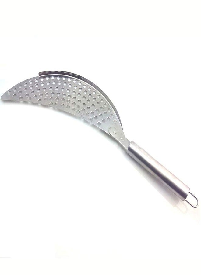 Mrisata Pan Strainer, Stainless Steel Strainer Pot with Handle, Half Moon Pot Strainer for Kitchen pots, Multi Purpose Food Drain, Stainless steel kitchen filter, Pot Strainer - Image 2
