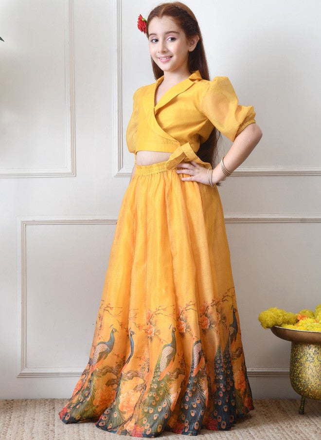 Indi-Loom Couture Girls Printed Ready to Wear Lehenga & Blouse - Image 5