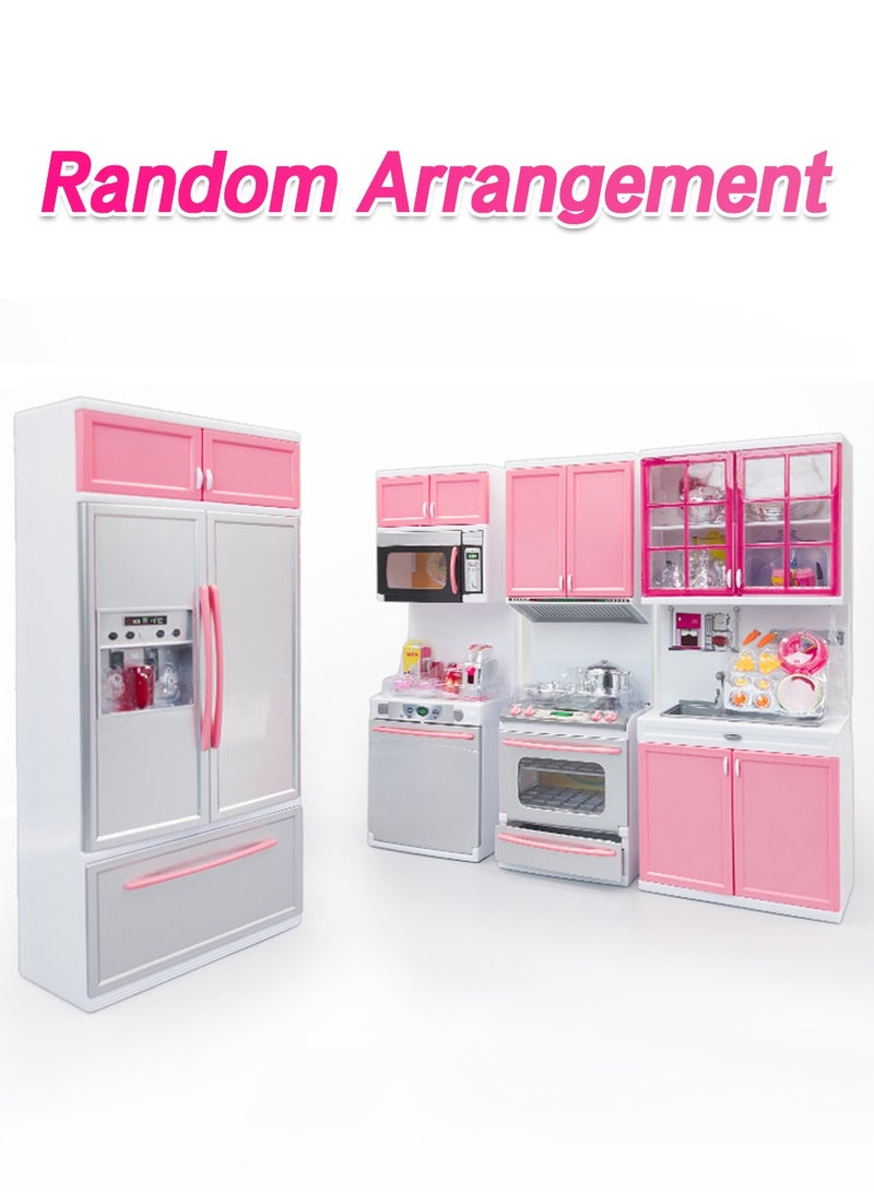 موفانت ألعاب مطبخ للأطفال الصغار، مجموعة ألعاب مطبخ تظاهرية مع أضواء وأصوات، لعبة تفاعلية تعليمية للأطفال، وردي/رمادي - Image 3