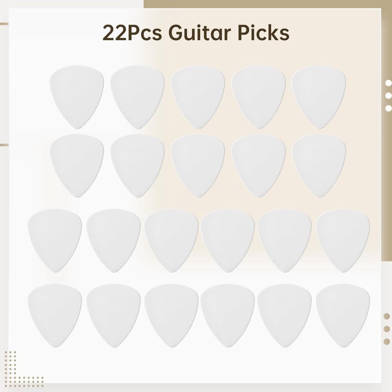22-Piece Guitar Pick Set With Leather Holder,Celluloid Plectrums For Guitar & Bass - Image 5