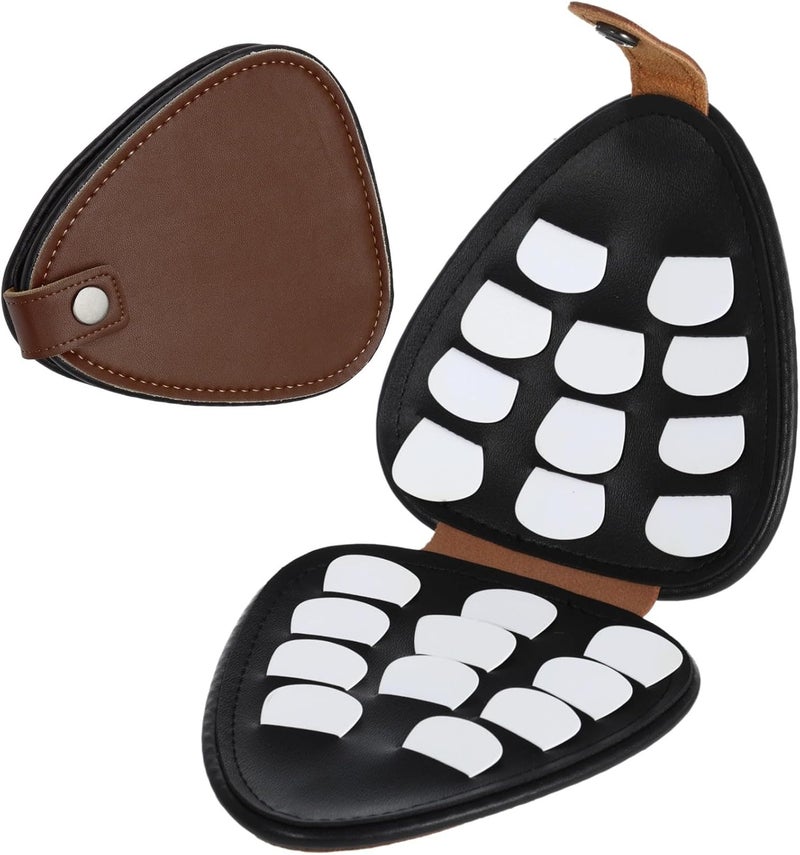 22-Piece Guitar Pick Set With Leather Holder,Celluloid Plectrums For Guitar & Bass - Image 3