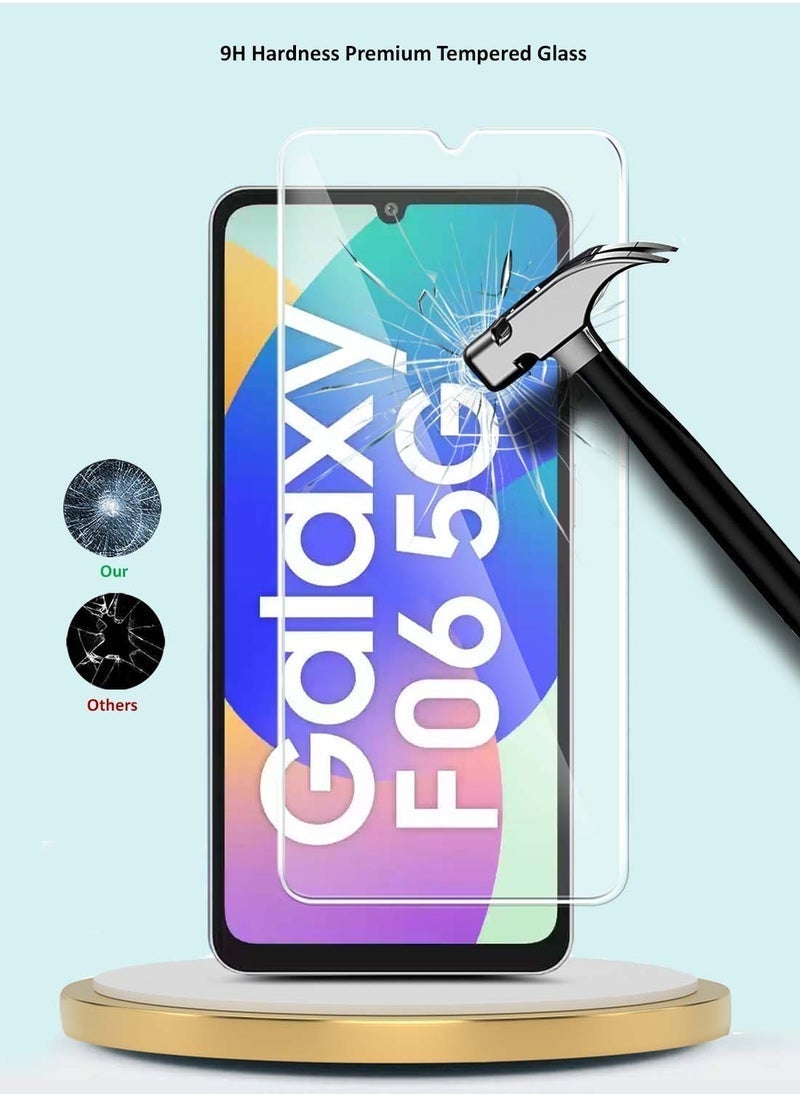 راكسوم واقي شاشة زجاجي مقوى من سلسلة GMAX Premium، بدرجة صلابة 9H وتقنية 2.5D، لهاتف سامسونج جالاكسي F06 5G 2025 / سامسونج جالاكسي M06 5G 2025 - تغطية كاملة، حواف منحنية، مقاوم للخدوش، وضوح عالي الدقة، مقاوم لبصمات الأصابع - شفاف - Image 3
