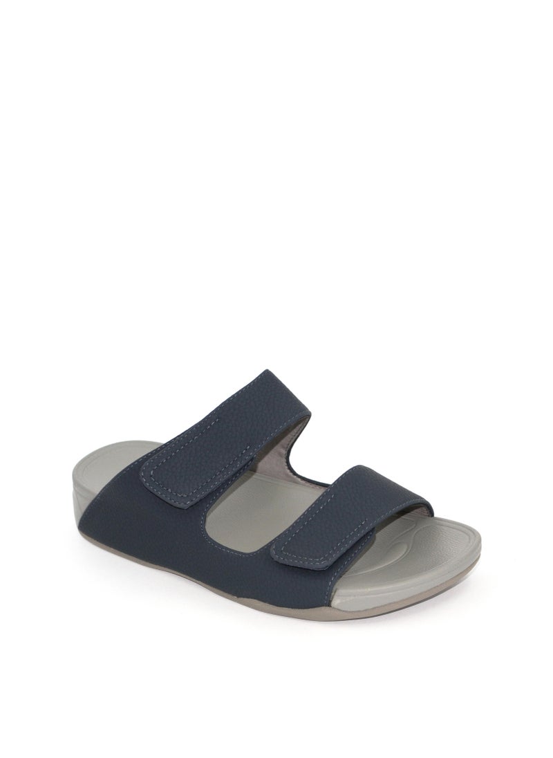 Geoomnii Odalis1 Traditional Arabic Sandals for Boys – Comfortable Slip-On Style for Everyday Wear -Navy - Image 1