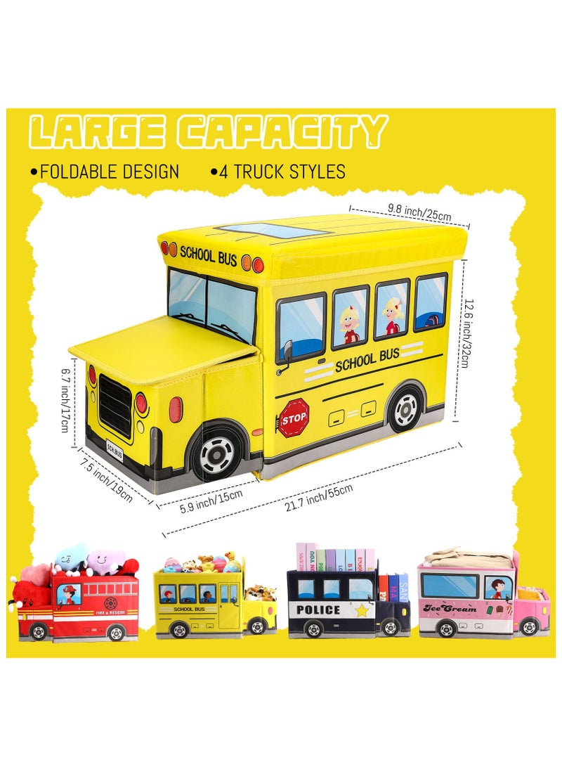 MIXDE Toys Organizer 4 Pcs Kid Toy Box Chest with Lid Collapsible Toy Storage Organizer Large Storage Box Toy Bin Storage Basket Container for Girls Boys Baby Toddler Nursery Room Bedroom Playroom  - Image 5