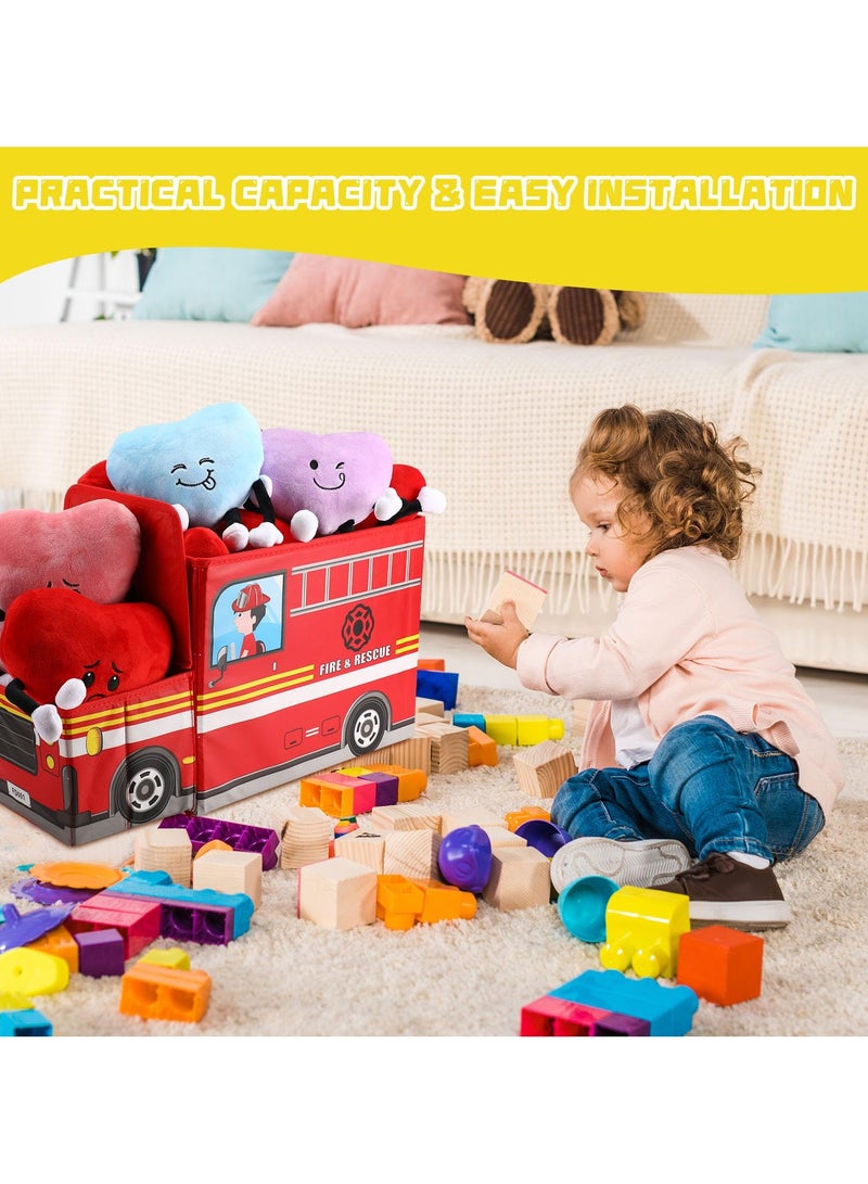 MIXDE Toys Organizer 4 Pcs Kid Toy Box Chest with Lid Collapsible Toy Storage Organizer Large Storage Box Toy Bin Storage Basket Container for Girls Boys Baby Toddler Nursery Room Bedroom Playroom  - Image 3