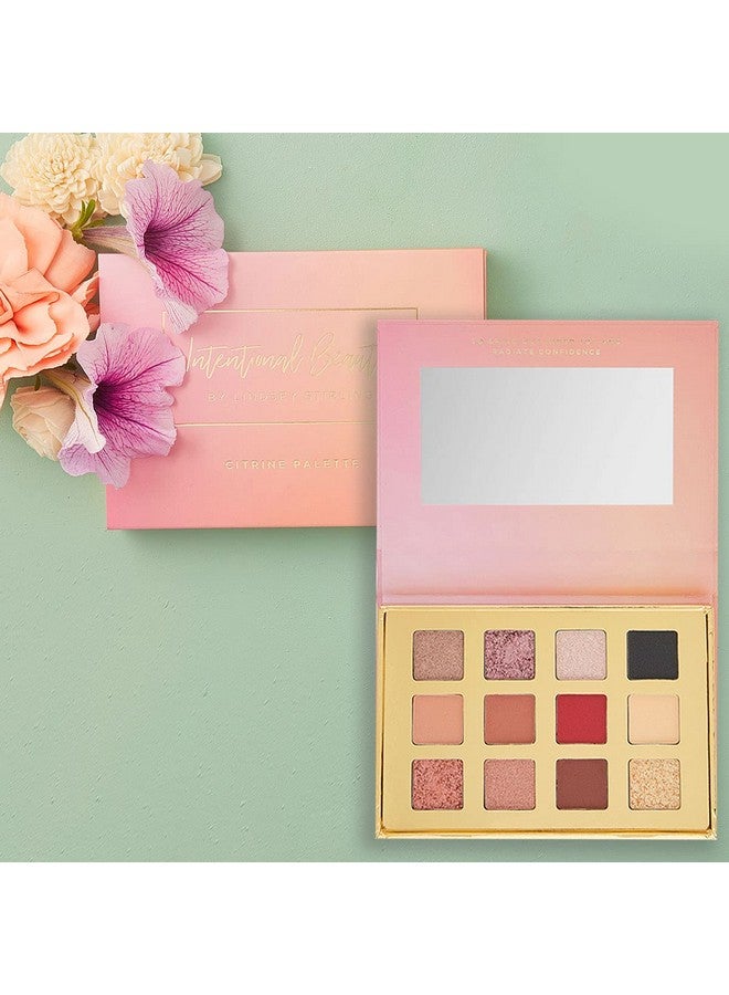 BellaPierre Lindsey Stirling Citrine Palette | 12 Color Eyeshadow Palette Infused With Citrine Crystal | Nontoxic & Paraben Free | Cruelty Free - Image 1