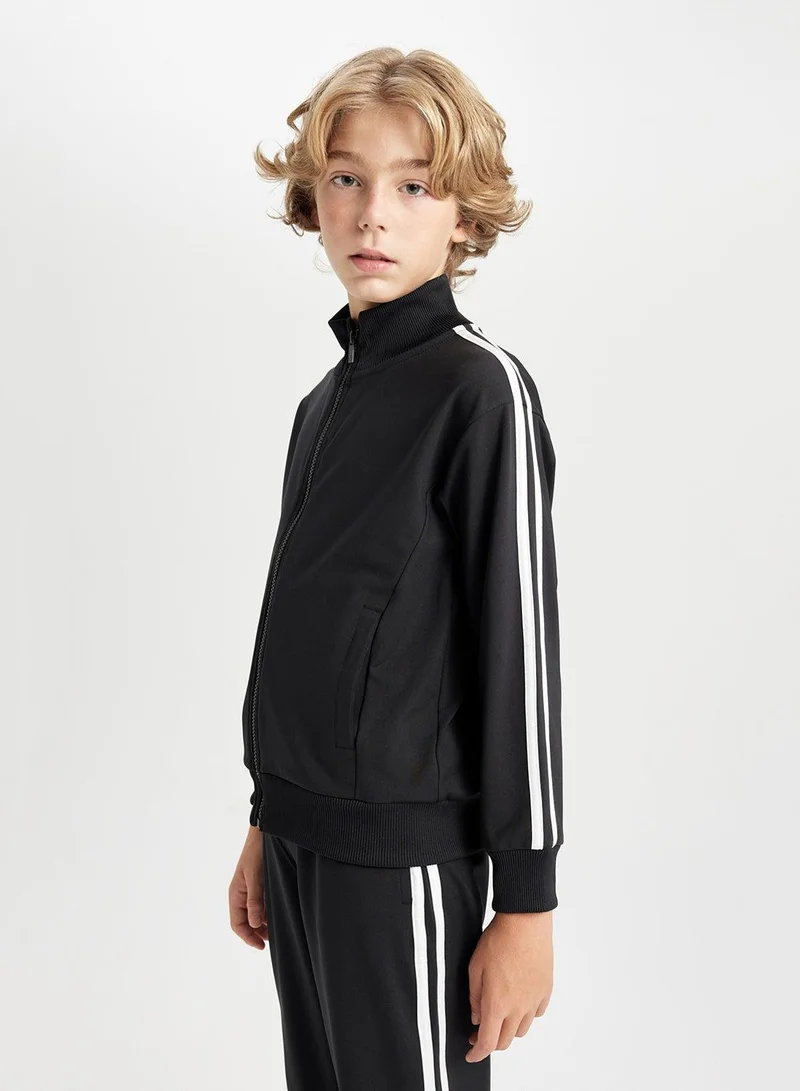DeFacto Zipped Sweatshirt With Elastic Waist Jogger Pants 2-Piece Set