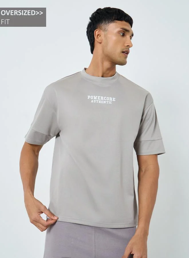 Styli Active Men Oversized Mock Neck Training T-Shirt