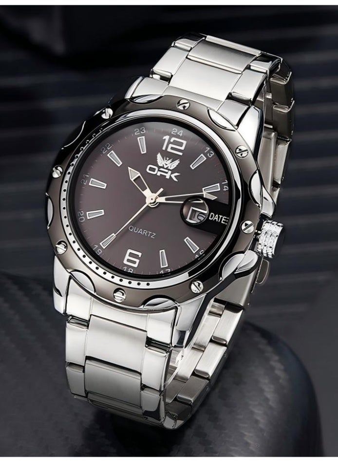 OPK Watch for Men Stainless Steel Waterproof Luminous Date Analog Quartz Wrist Watch Business Fashion Casual Men Watches - Image 5