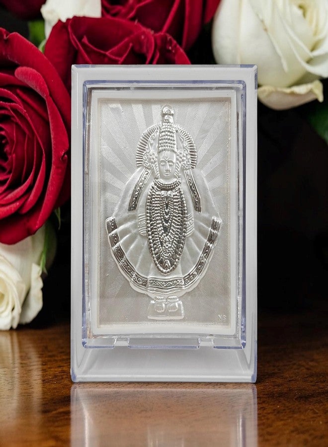 ARTSMINE 999 Pure Silver Ambabai Mahalakshmi Acrylic Frame | Kolhapur Mahalaxmi Frame | Size 11 * 9 CM | with Purity Certificate | Perfect for Pooja & Home Mandir | Ideal Diwali Gifting | Gift Bag - Image 2