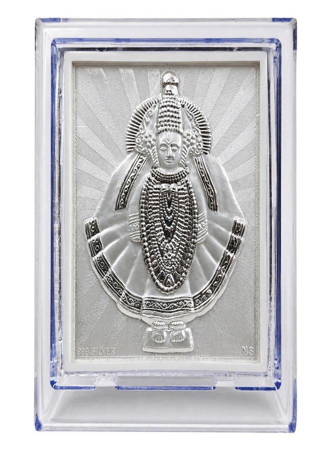 ARTSMINE 999 Pure Silver Ambabai Mahalakshmi Acrylic Frame | Kolhapur Mahalaxmi Frame | Size 11 * 9 CM | with Purity Certificate | Perfect for Pooja & Home Mandir | Ideal Diwali Gifting | Gift Bag - Image 1