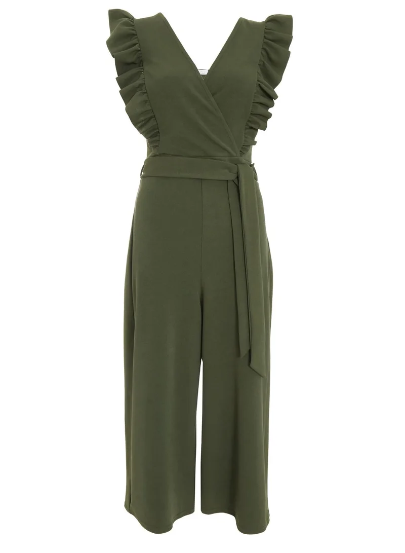 QUIZ Surplice Neck Tie Waist Jumpsuit