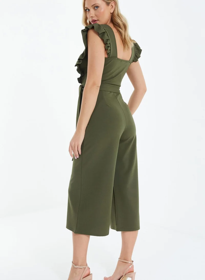 QUIZ Surplice Neck Tie Waist Jumpsuit