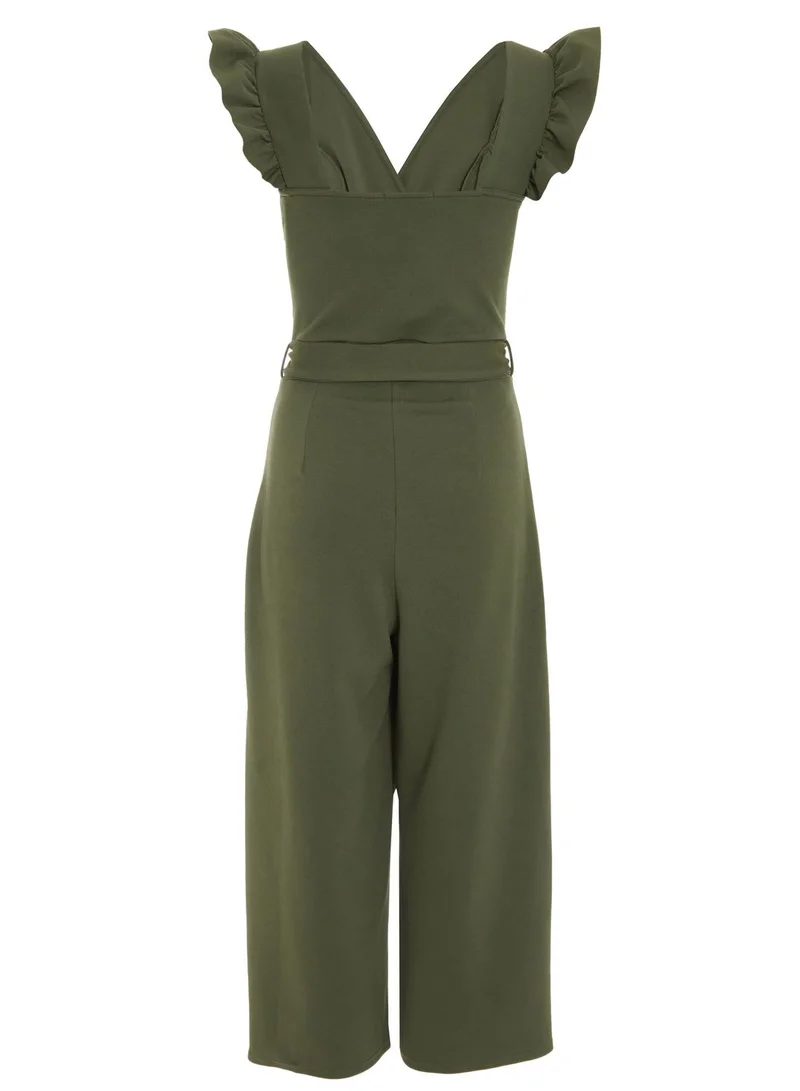 QUIZ Surplice Neck Tie Waist Jumpsuit