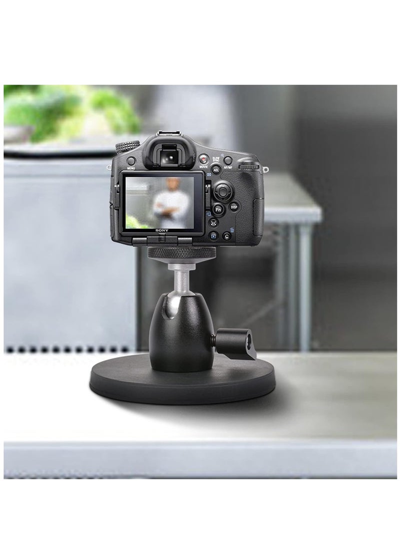 KASTWAVE - Magnetic Camera Mount Base with Mini Ball Head and Adapter for Action Camera/DJI Osmo / Insta360 /Blink Camera Wyze Cam Small DSLR Security Camera Light & More with a 1/4"-20 - Image 1