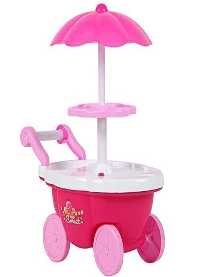 BIG FOLK BIGFOLK® Fun Express Ice Cream Toy | 39-Piece Cart Play Set for Kids Pretend Play Food - Educational Ice-Cream Trolley Truck Great Gift for Girls and Boys Ages 3-12 Years Old Pink - Image 5