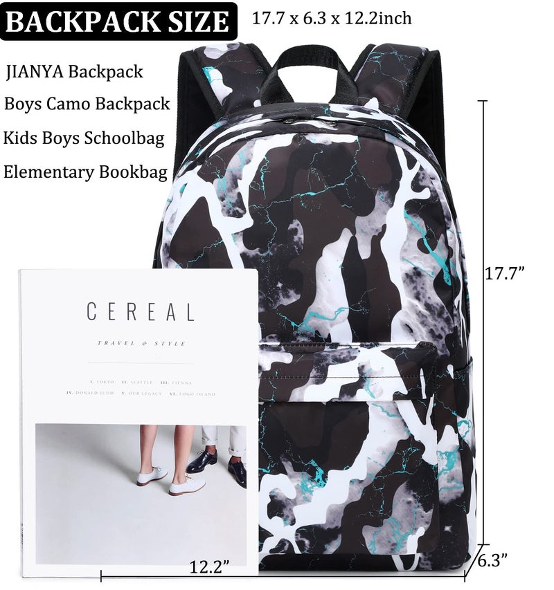 JIANYA Kids Backpack Boys Backpacks for School with Lunch Box Camo Elementary Back Pack Bookbags for Boys - Image 5