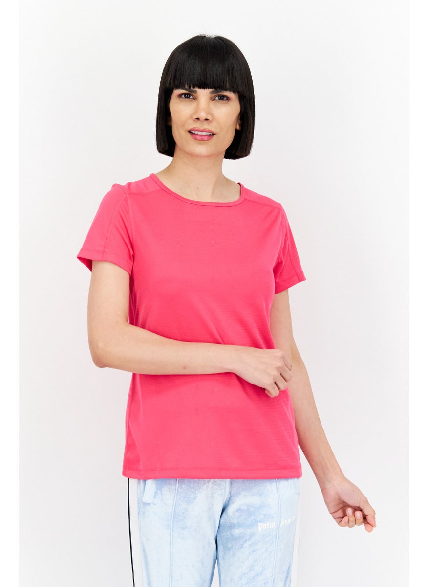 Women Round Neck Short Sleeve Plain T-Shirt, Dark Pink - pzsku/Z639C13BD67771B05F240Z/45/_/1726109056/a4bd3440-18c1-4f7e-8642-712fa55a75b7