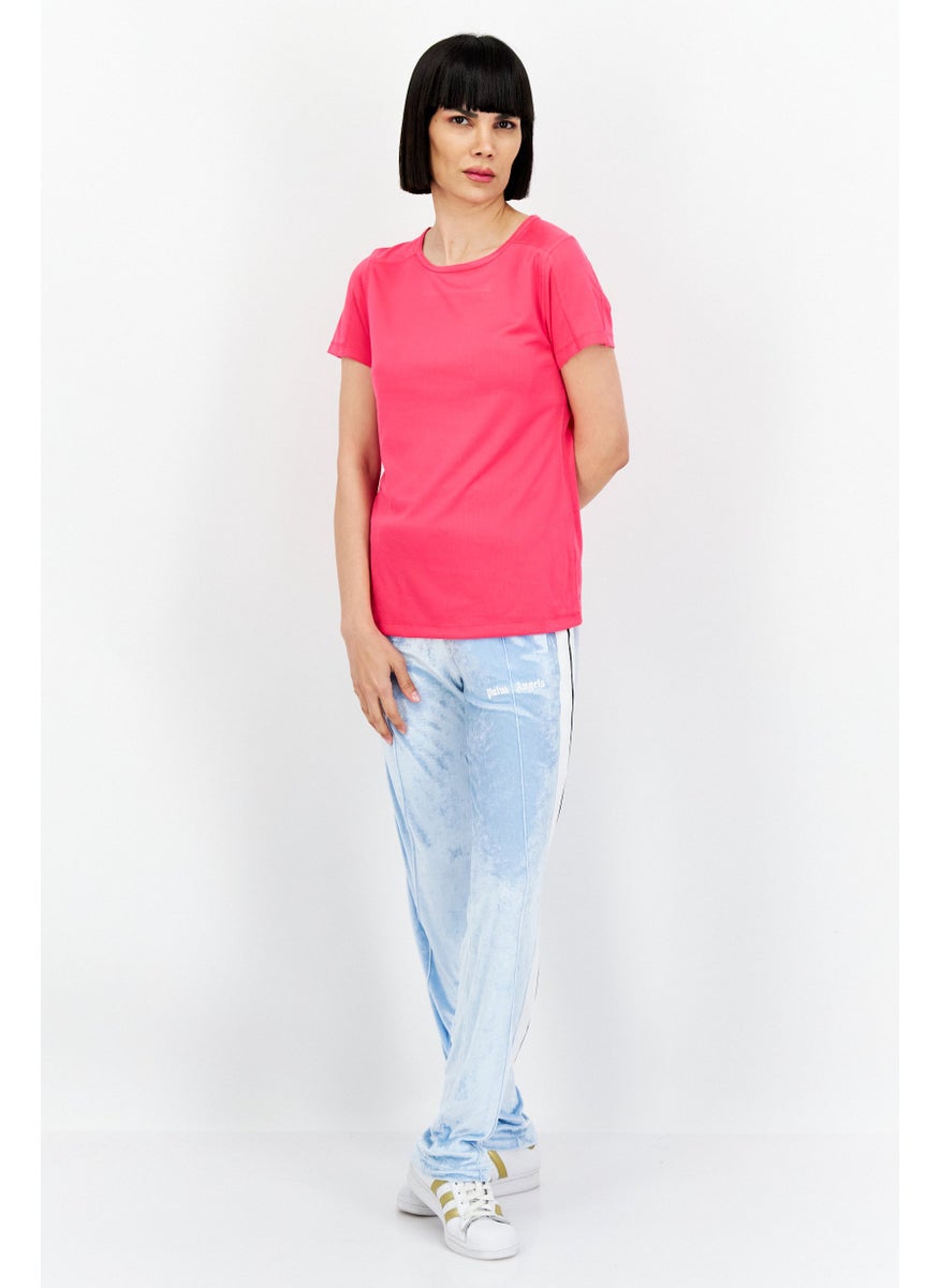 Women Round Neck Short Sleeve Plain T-Shirt, Dark Pink - pzsku/Z639C13BD67771B05F240Z/45/_/1726109067/96a116f2-c803-4705-b67d-e6bbf8ad5861