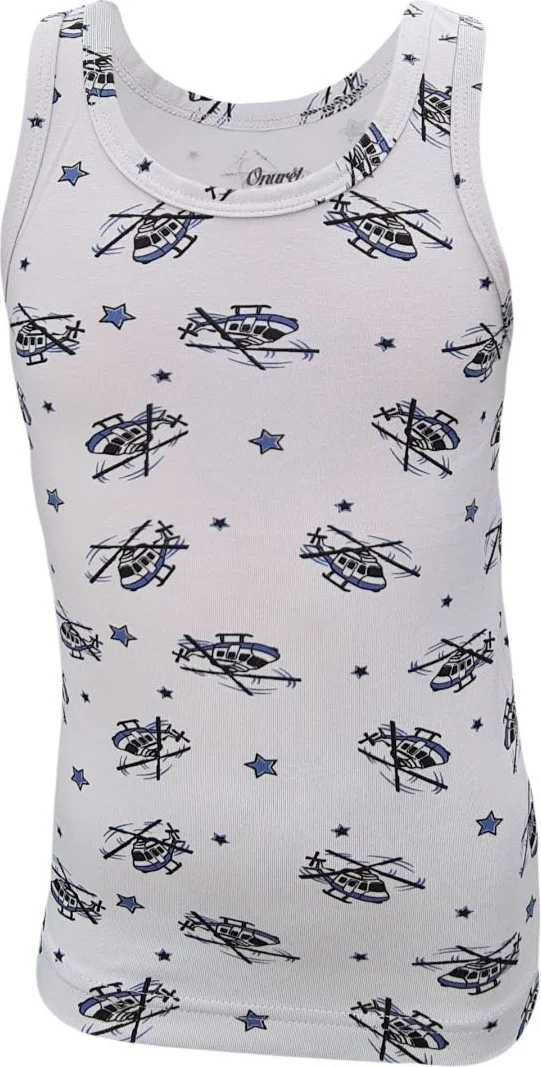 اونوريل Boys 5-Pack Mixed Color Airplane Printed Lycra Undershirt