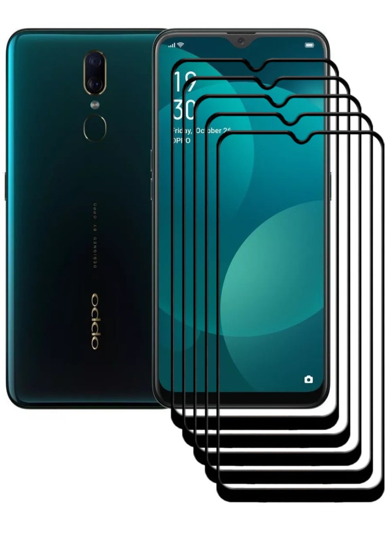 ACLIX 5 Pieces Antistatic ESD Dustproof Premium Quality High Definition Tempered Glass Screen Protector Designed For Oppo F11 - Image 1