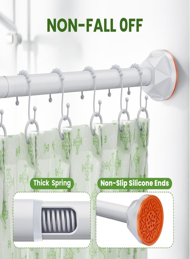 TITGIPE Shower Curtain Rod 32-80 Inches, No Drill Shower Rod Tension, Never Rust Anti-Slip Shower Curtain Rod for Bathroom Window, Adjustable Tension Shower Curtain Rod White - Image 2